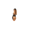 Body résille fantaisie noir et mitaines assorties 
